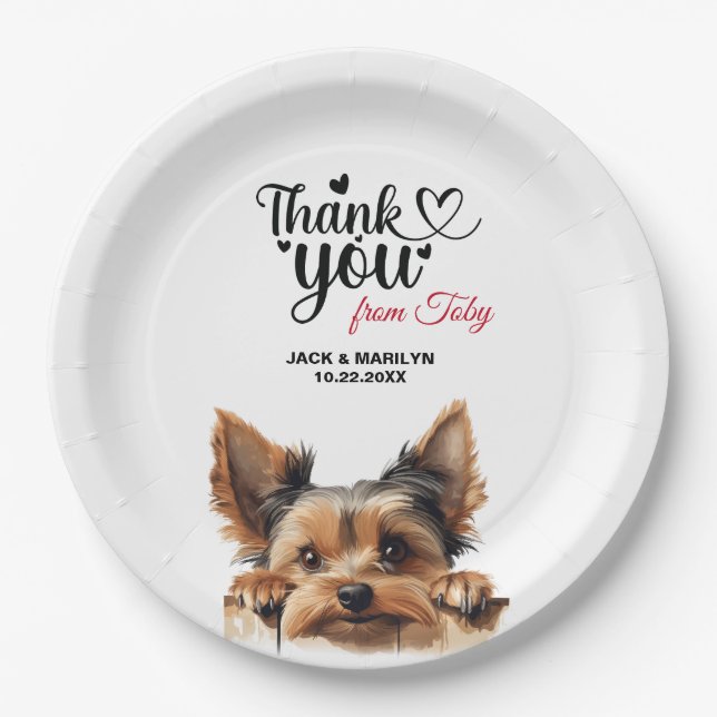 Assiettes En Carton Terrier du Yorkshire (Devant)