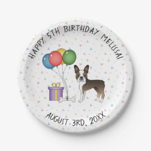 Assiettes En Carton Tervueren Boston Terrier Chien de Dessin Animé Mig