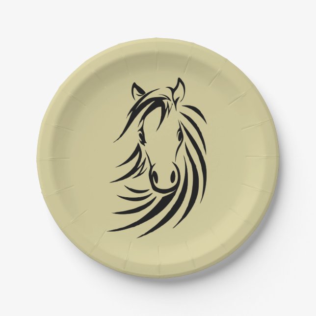 Assiettes En Carton Tête de cheval (Devant)