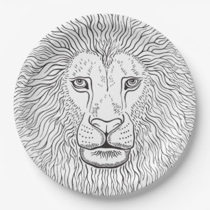 Assiettes En Carton Tête de lion