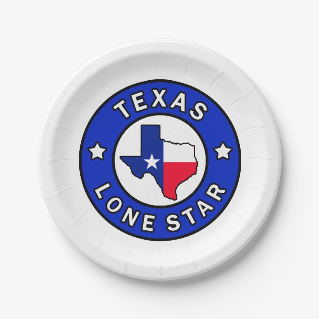 Assiettes En Carton Texas Lone Star (Devant)