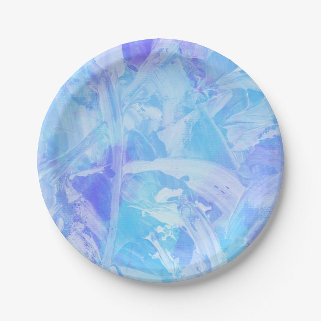 Assiettes En Carton Texte Bleu et Violet Texturé  (Devant)