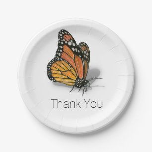 Assiettes En Carton Texte personnalisable Monarch Butterfly