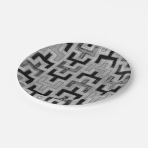 Assiettes En Carton Textile africain en tissu boueux avec Motifs géomé