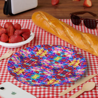 Assiettes En Carton Texture de bijoux abstraits colorés mignons