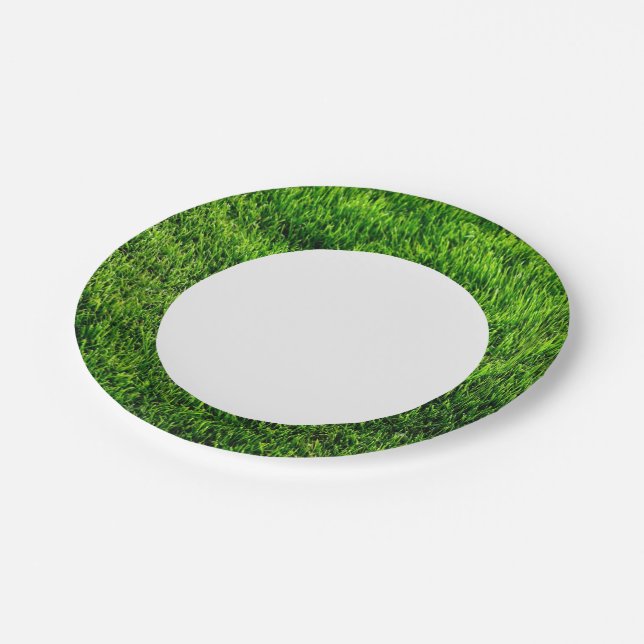 Assiettes En Carton Texture d'herbe verte d'un terrain de football (Angle)
