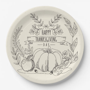 Assiettes En Carton Thanksgiving