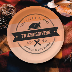 Assiettes En Carton Thanksgiving Friendsgiving Turquie personnalisée