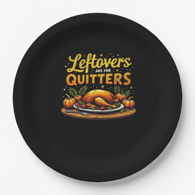 Assiettes En Carton Thanksgiving Leftots Sont Pour Quitters Classic Fu (Devant)