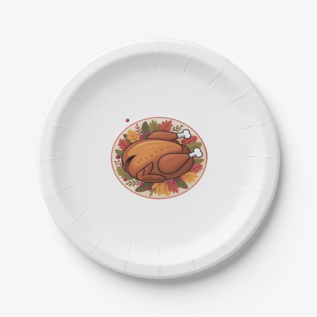 Assiettes En Carton Thanksgiving Roast Turkey - Festive Holiday Feast (Devant)