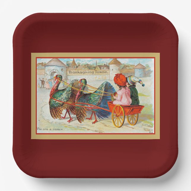Assiettes En Carton Thanksgiving Towne, salutations ! (Recto)