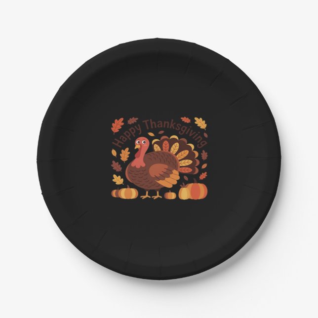 Assiettes En Carton Thanksgiving Turquie - Automne Vacances Classic Ov (Devant)