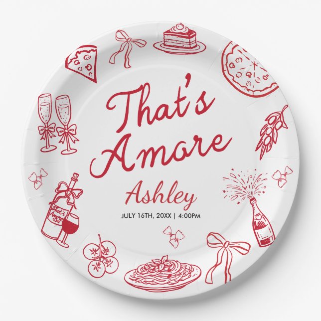 Assiettes En Carton That's Amore Baby Shower  (Devant)