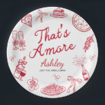 Assiettes En Carton That's Amore Enterrement de Vie de Jeune Fille<br><div class="desc">Organisez une célébration italienne mémorable avec ces assiettes en papier "That's Amore" pour enterrement de vie de jeune fille,  avec des illustrations charmantes de pizza et de pâtes dans un style rustique rouge dessiné à la main.</div>