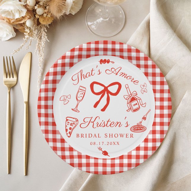 Assiettes En Carton That's Amore Italian Pizza Bridal Shower (That's Amore Italian Pizza Bridal Shower Paper plates)