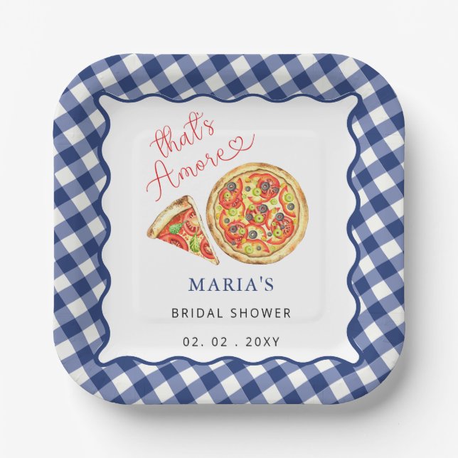 Assiettes En Carton Thats Amore Italian Pizza Party Bridal Shower  (Recto)