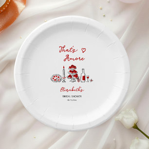 Assiettes En Carton That's Amore Italian Red Bridal Shower