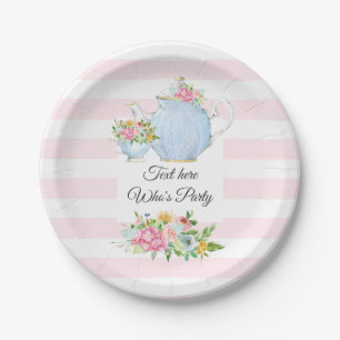 Assiettes En Carton thé fête, ressort floral, fleur Plaque de papier