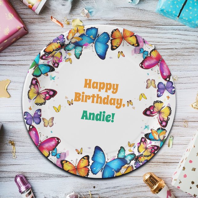 Assiettes En Carton The Joy of Butterflies Birthday Party (Créateur téléchargé)