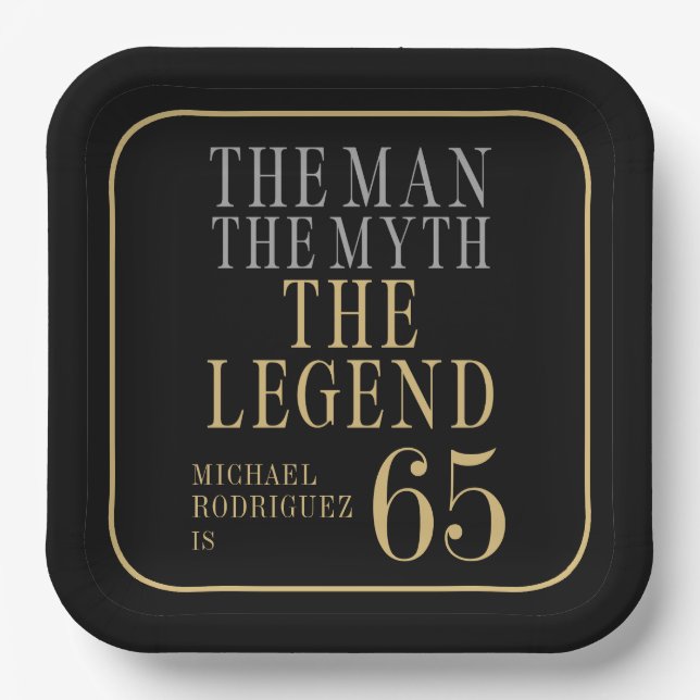 Assiettes En Carton The Man The Myth The Legend 65th Birthday (Recto)