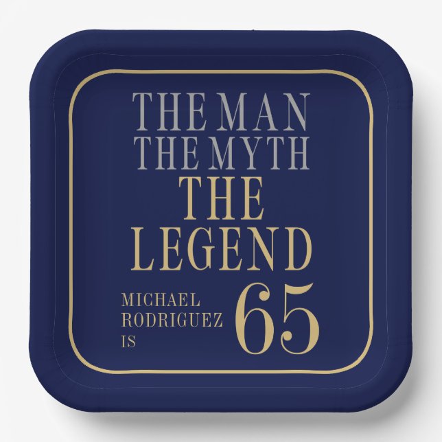 Assiettes En Carton The Man The Myth The Legend 65th Birthday (Recto)
