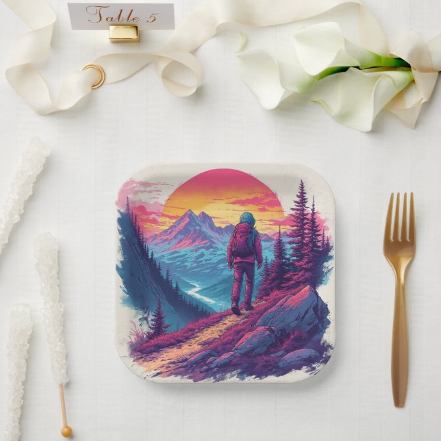 Assiettes En Carton the mountains Birthday or Shower  (Mariage)