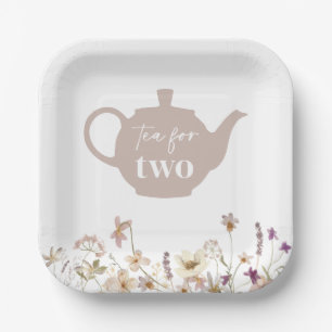 Assiettes En Carton Thé pour deux fleurs