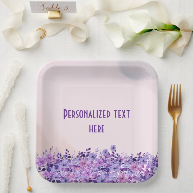 Assiettes En Carton Thé pour deux jumeaux Baby shower floral (Mariage)