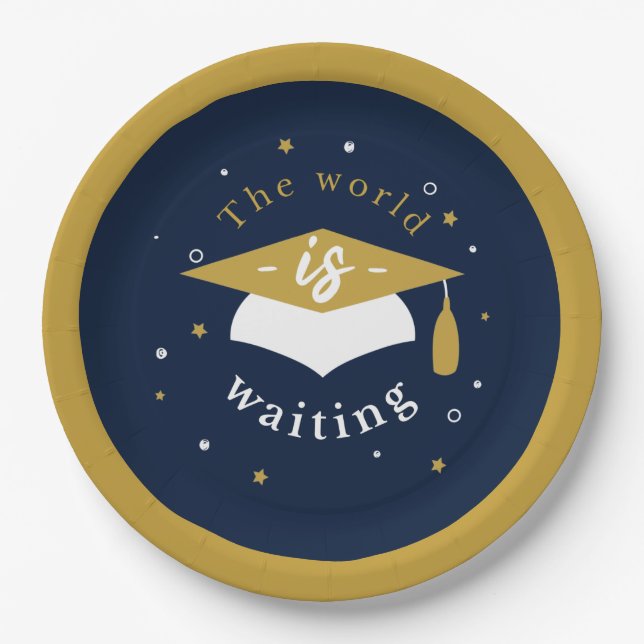 Assiettes En Carton The Skys The Limit Graduation 2025 Party (Devant)