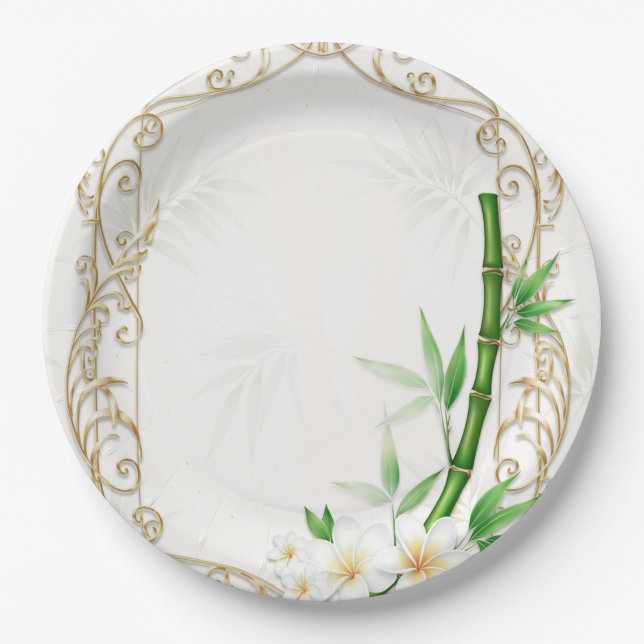 Assiettes En Carton The Tropical Imperial Bamboo Garden Wedding  (Devant)