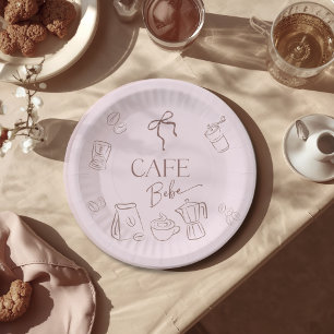 Assiettes En Carton Thème Café Arc-en-ciel Rose Café Bebe Fille Baby S