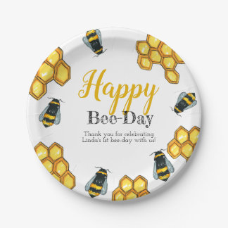 Assiettes En Carton Thème d'abeille d'anniversaire une partie d'enfant