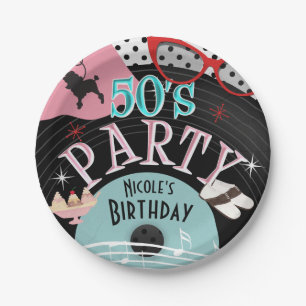 Assiettes En Carton Thème d'anniversaire sur disque personnalisé des a