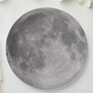 Assiettes En Carton Thème d'astronomie de la pleine lune