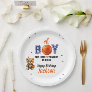 Assiettes En Carton Thème de basket-ball Oh Boy Anniversaire