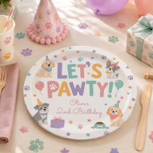 Thème de fête d'anniversaire pour chiots Let's Paw