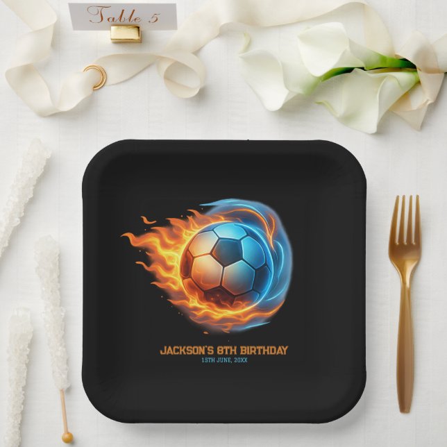 Assiettes En Carton Thème de football Fête d'anniversaire Athlète Anni (Mariage)