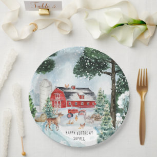 Assiettes En Carton Thème de la ferme   Fête d'anniversaire de la gran
