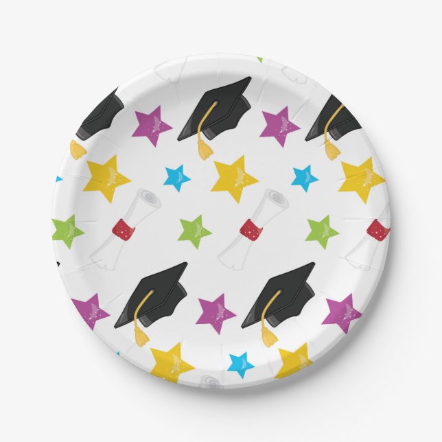 Assiettes En Carton Thème de la limite de diplôme (Devant)