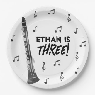 Assiettes En Carton Thème de musique Clarinet Anniversaire Plaques de