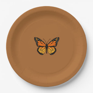 Assiettes En Carton Thème de papillon de monarque
