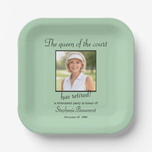 Assiettes En Carton Thème de tennis photo élégant pour femmes pour la
