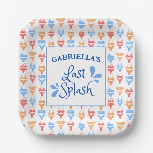 Assiettes En Carton Thème "Dernier Plongeon" Personnalisé pour Enterre (Recto)