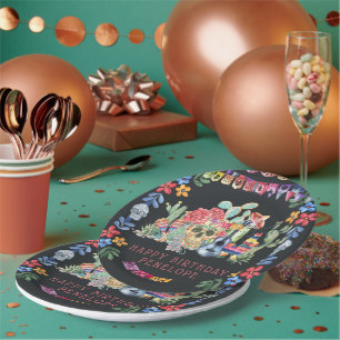 Assiettes En Carton Thème Día de los Muertos Personnalisé