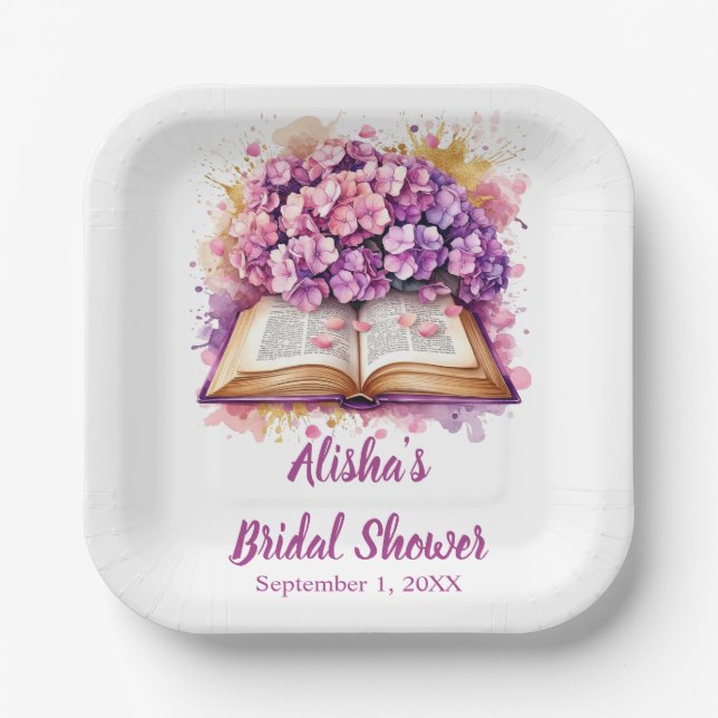 Assiettes En Carton Thème du livre Hydrangea (Recto)