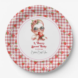 Assiettes En Carton Thème fraise Berry Baby shower sucré