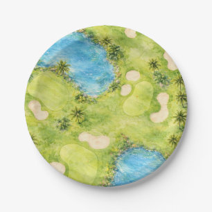 Assiettes En Carton Thème golf Floride 