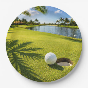 Assiettes En Carton Thème golf Floride 