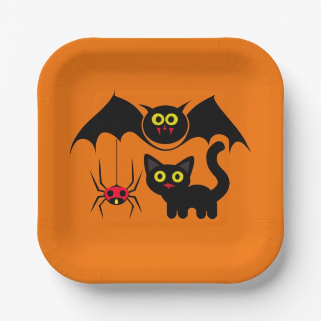 Assiettes En Carton Thème Halloween (Recto)