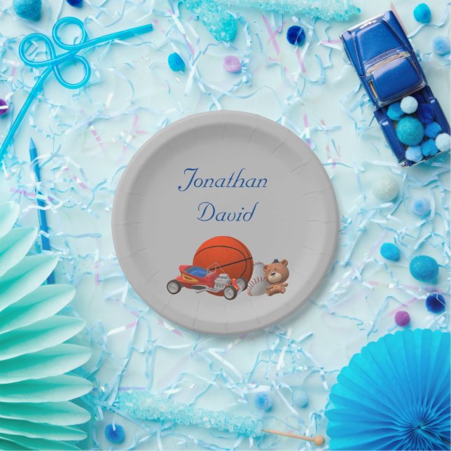 Assiettes En Carton Thème Jouets de Garçon (Fête)